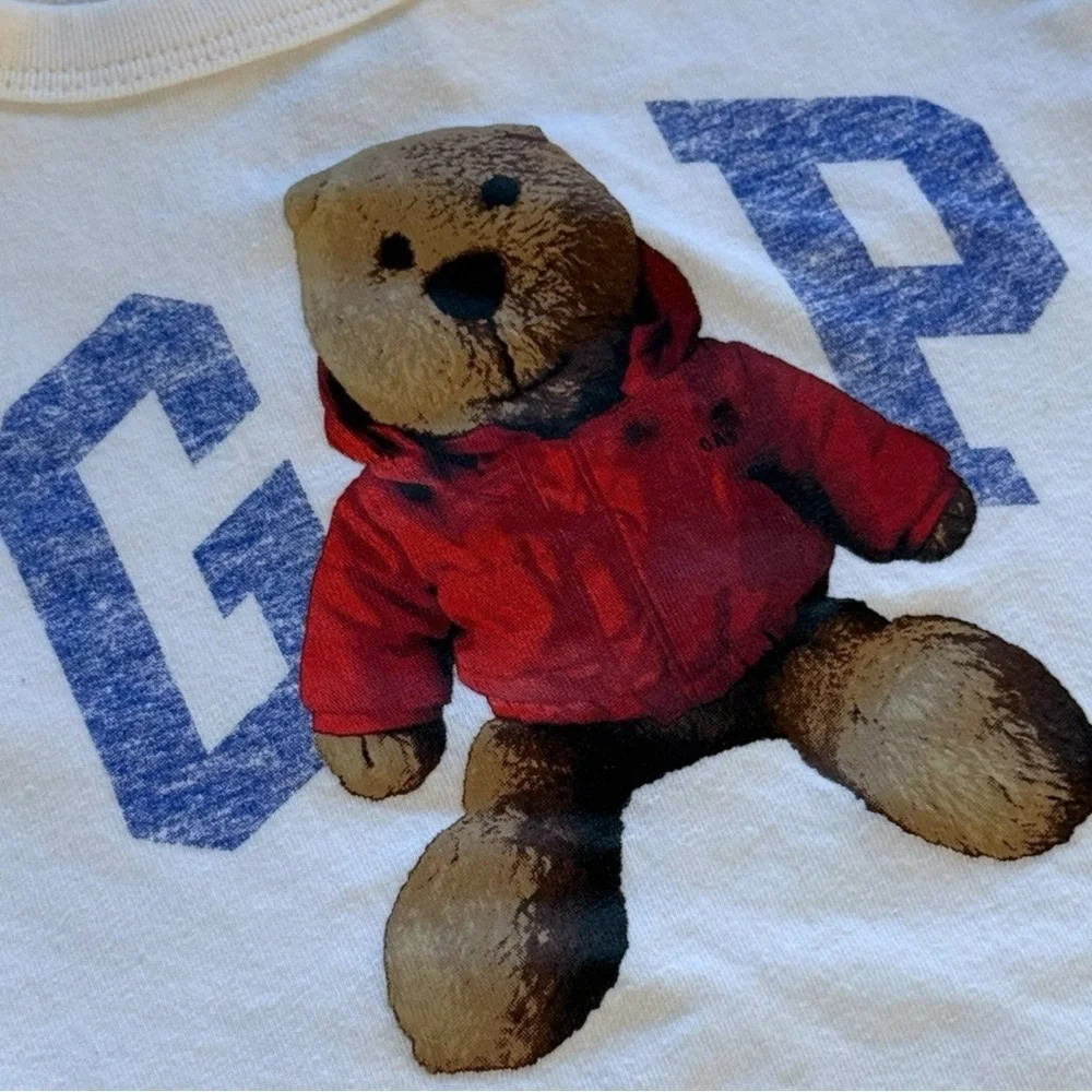 GAP 2T Bear Logo Long Sleeve Tee Organic Cotton Toddler